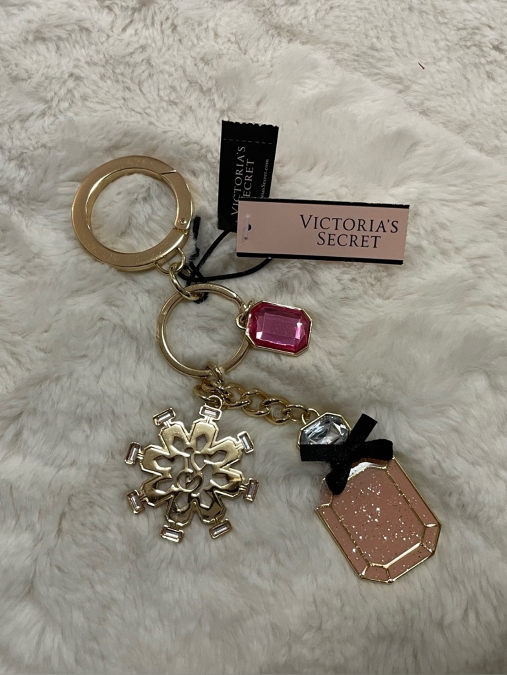 Victoria’s Secret Perfume and Snowflake Keychain